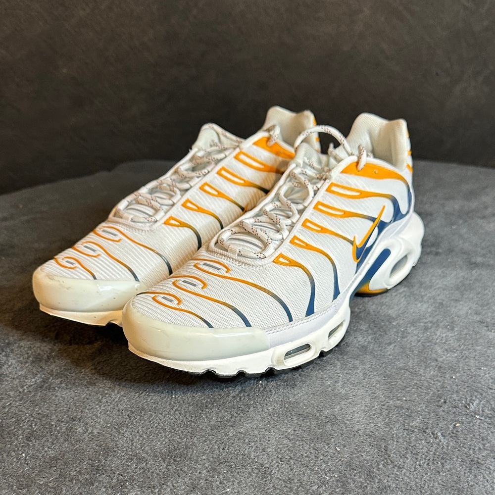 Nike Air Max Plus White Yellow Blue Sneakers size 14